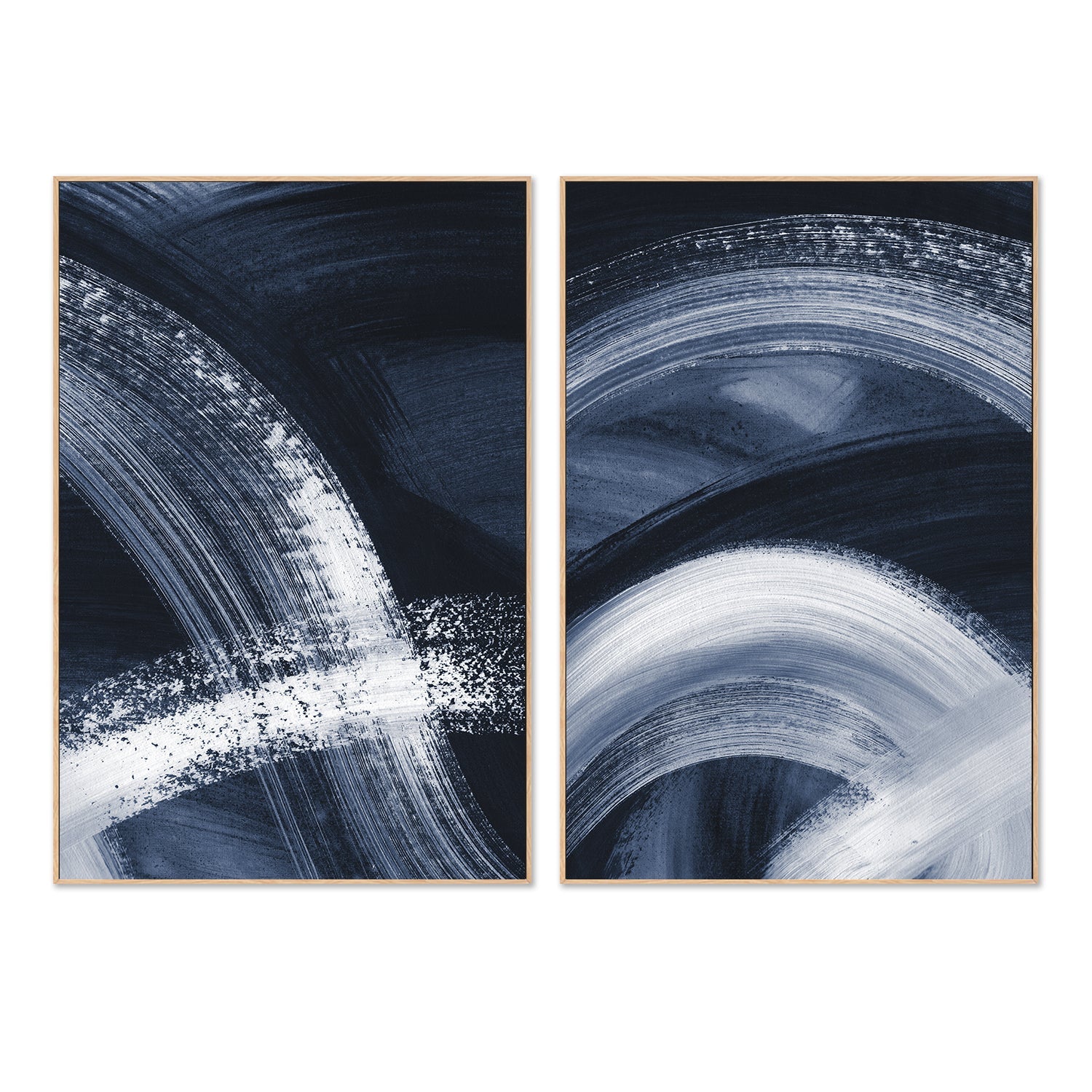 wall-art-print-canvas-poster-framed-Flow States Navy, Style A & B, Set Of 2 , By Danushka Abeygoda-4