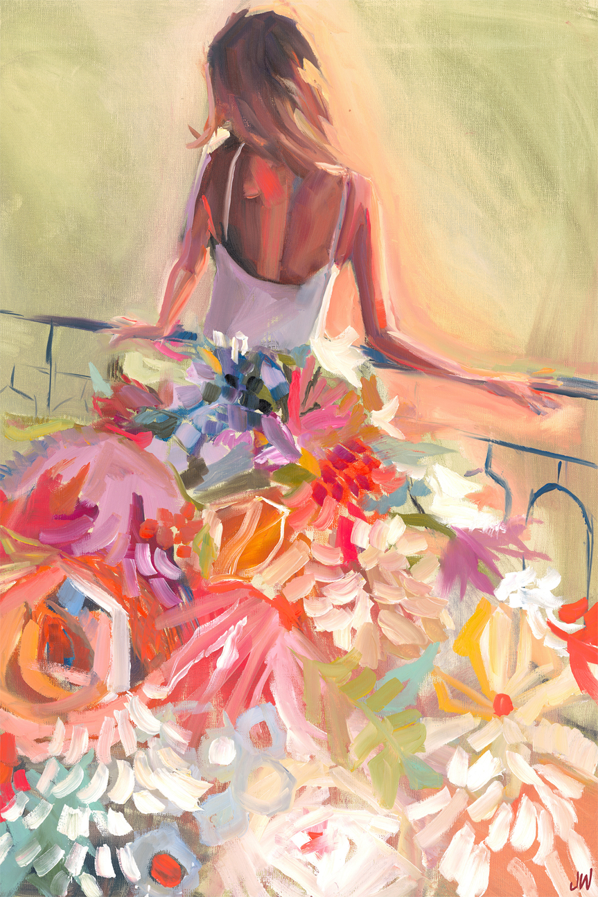 wall-art-print-canvas-poster-framed-Flower Dress , By Jenny Westenhofer Art-1