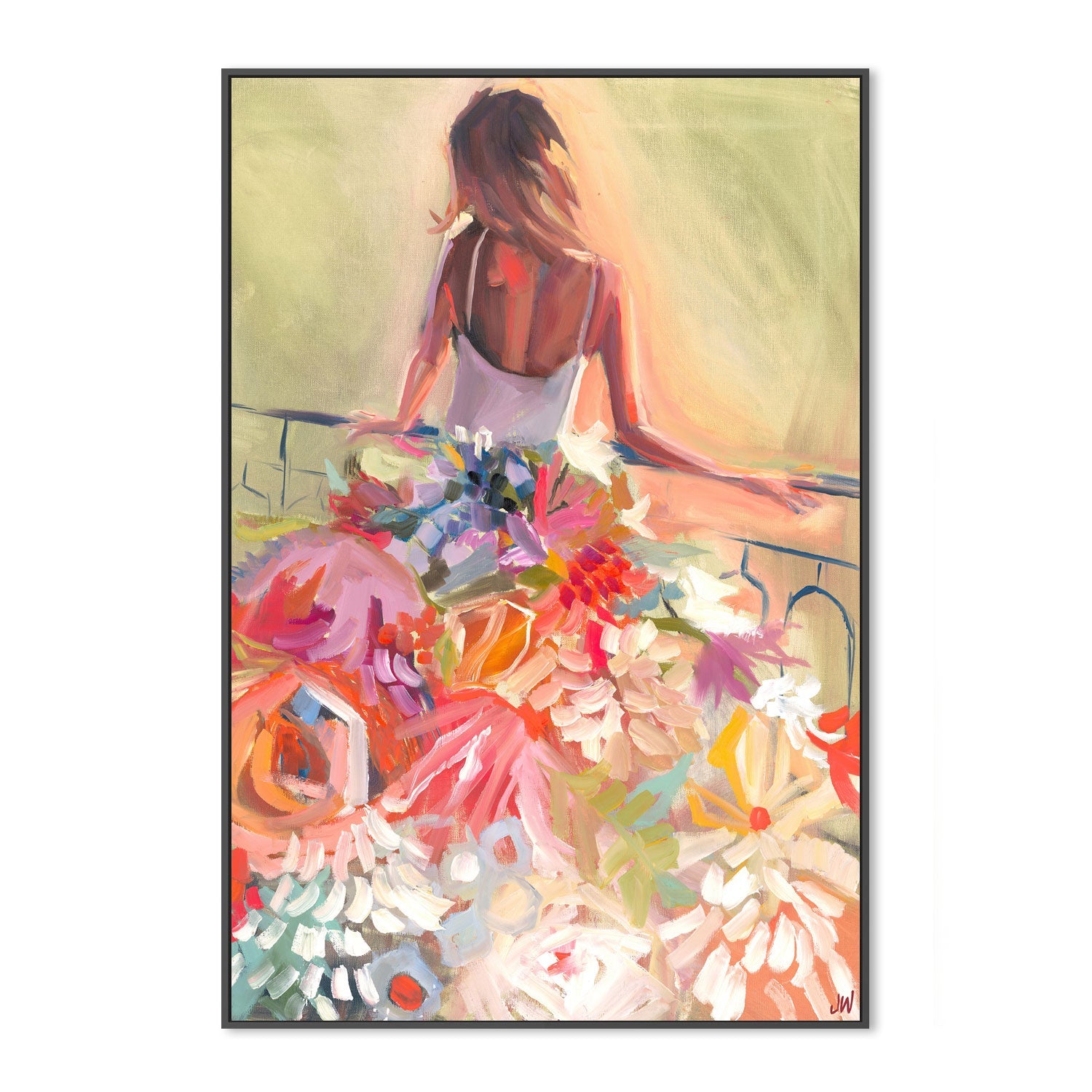 wall-art-print-canvas-poster-framed-Flower Dress , By Jenny Westenhofer Art-3