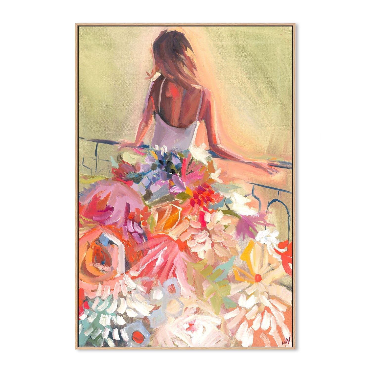 wall-art-print-canvas-poster-framed-Flower Dress , By Jenny Westenhofer Art-4