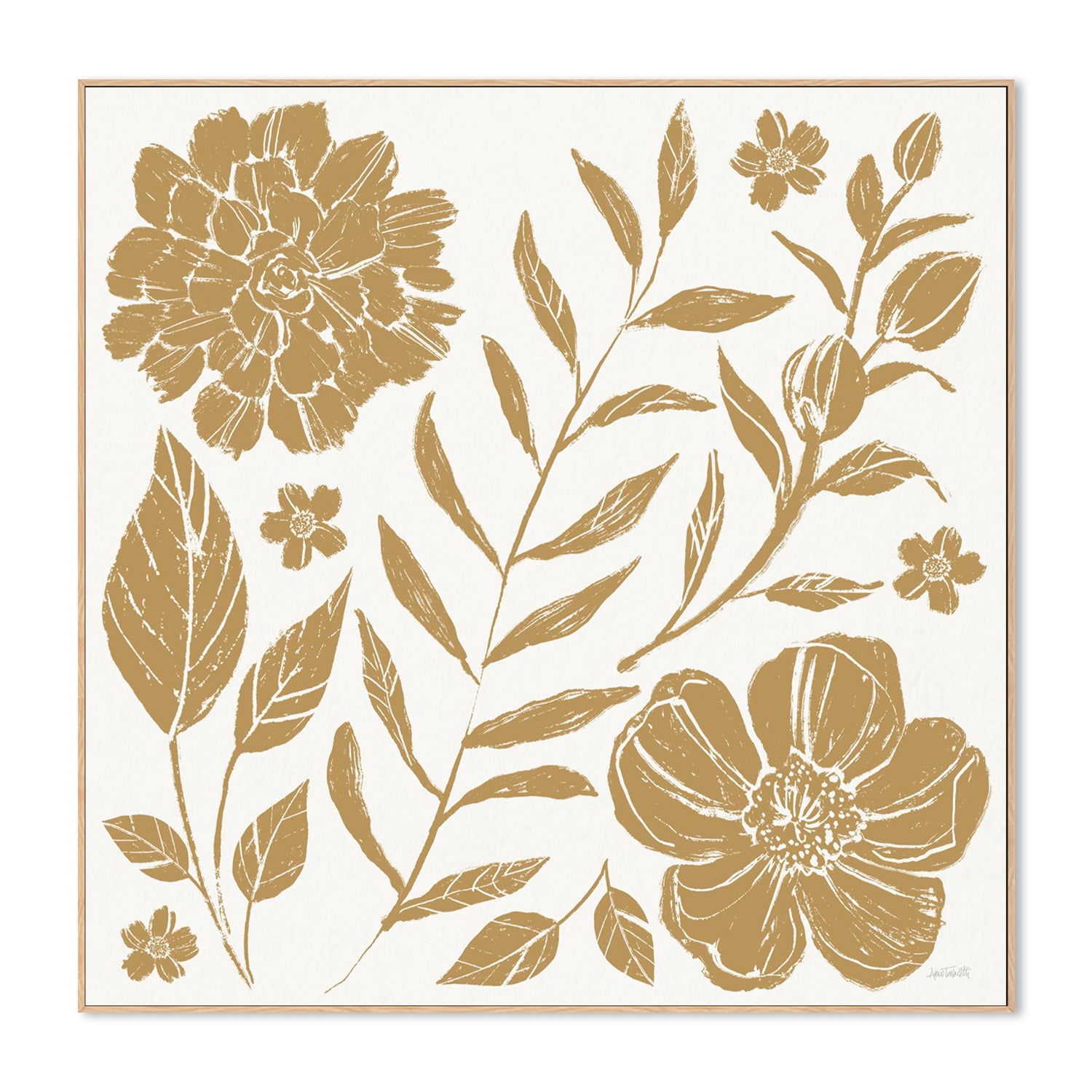 wall-art-print-canvas-poster-framed-Flower Fest, Style A, Mono-4