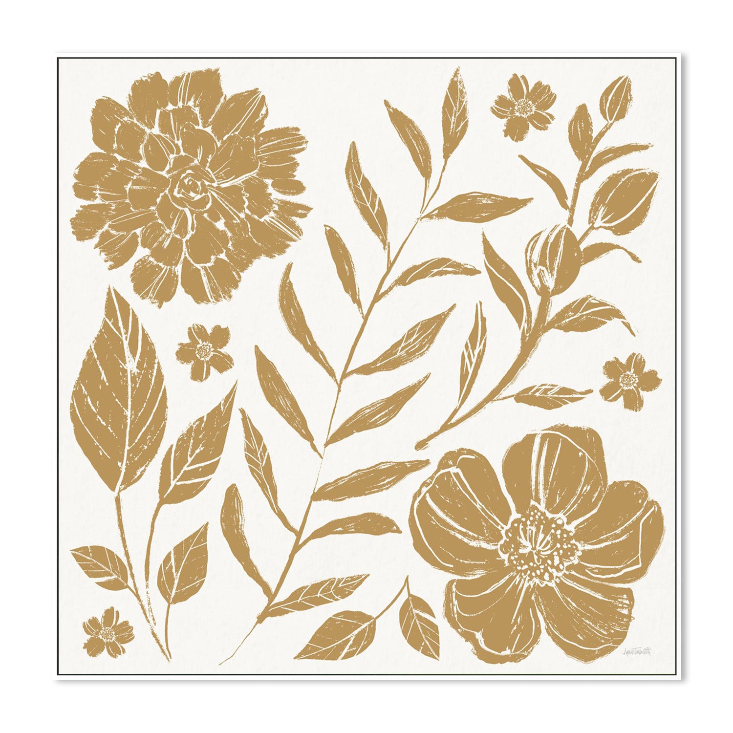 wall-art-print-canvas-poster-framed-Flower Fest, Style A, Mono-5