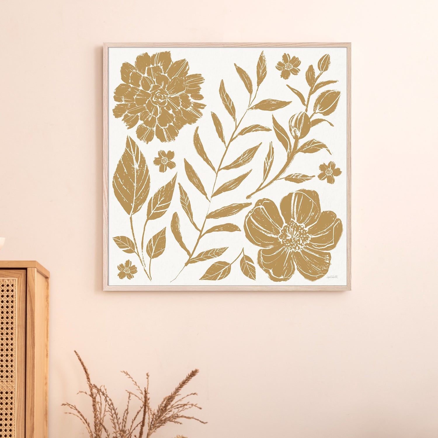 wall-art-print-canvas-poster-framed-Flower Fest, Style A, Mono-7