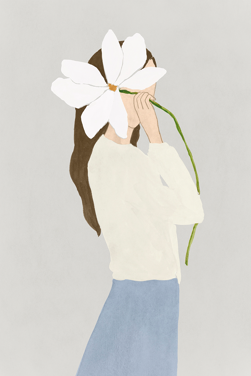 wall-art-print-canvas-poster-framed-Flower Woman, Style A , By Lily K-1