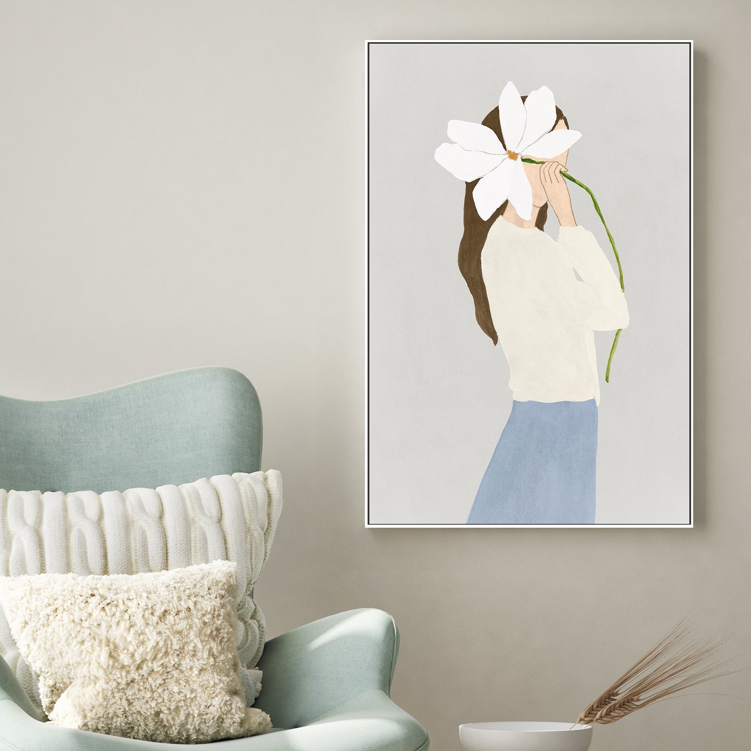 wall-art-print-canvas-poster-framed-Flower Woman, Style A , By Lily K-2