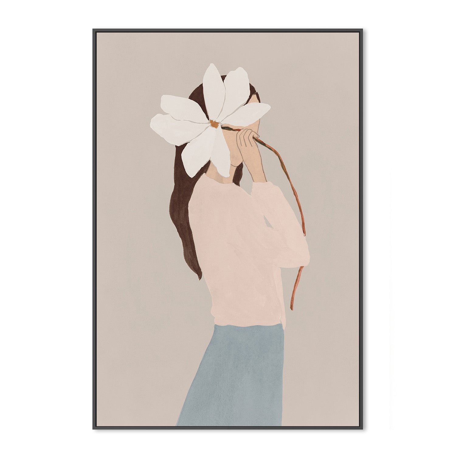 wall-art-print-canvas-poster-framed-Flower Woman, Style B , By Lily K-3