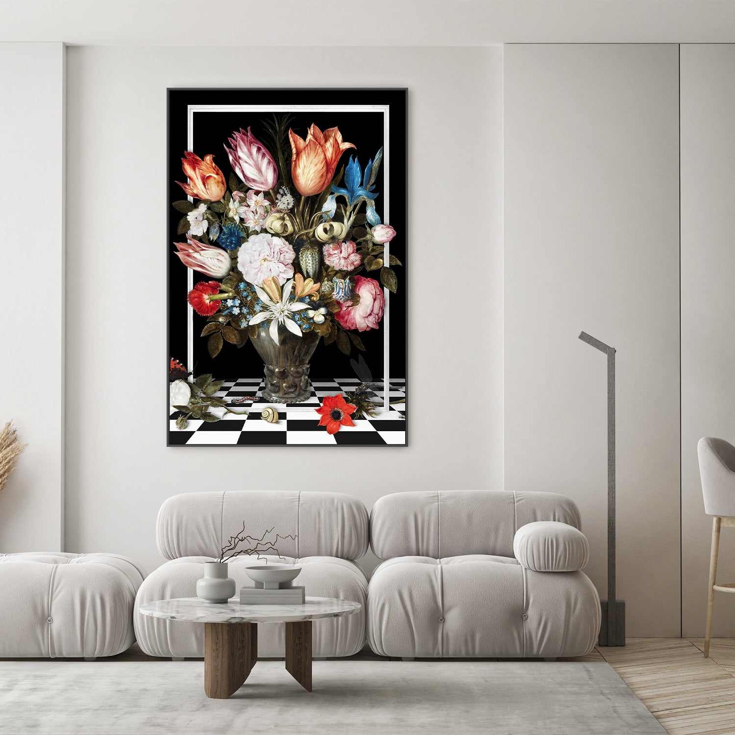 wall-art-print-canvas-poster-framed-Flowers In a Glass Vase-the Remix-8