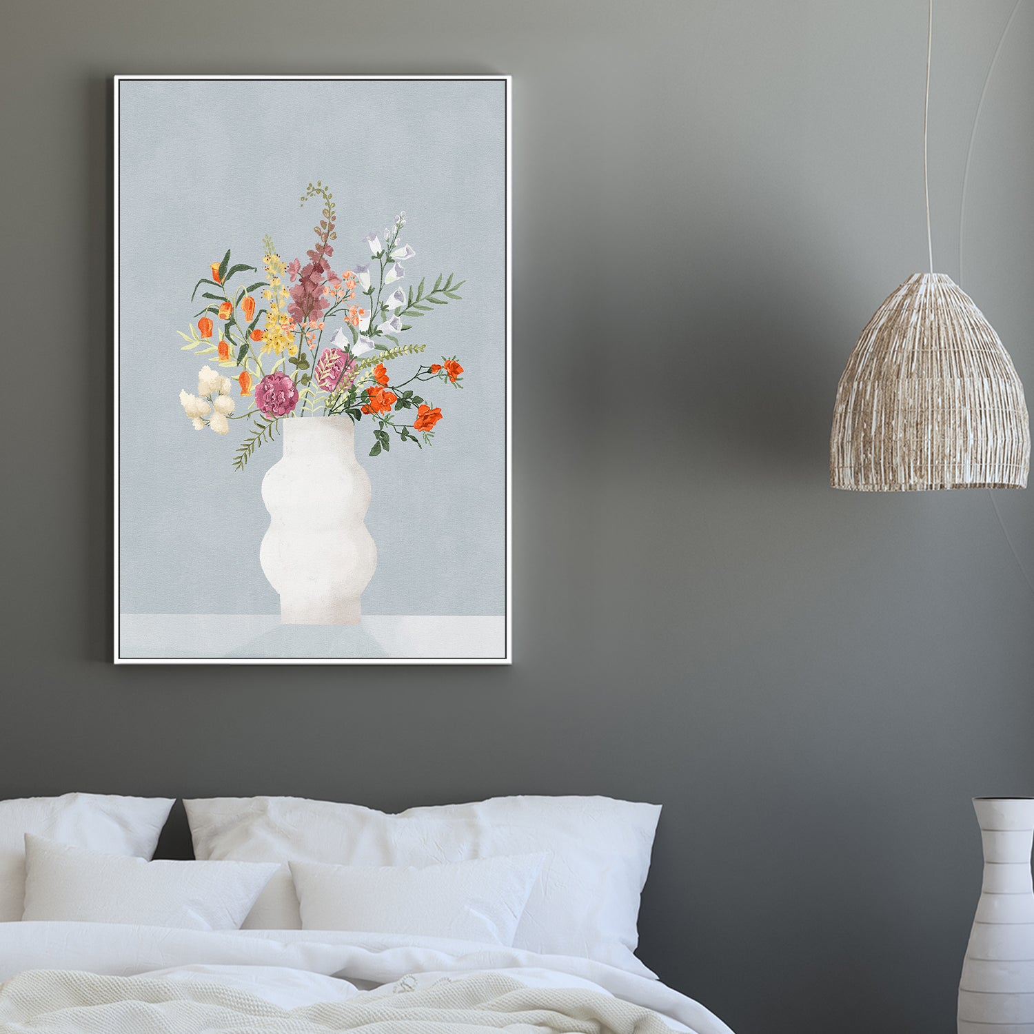 wall-art-print-canvas-poster-framed-Flowers In Vase-2