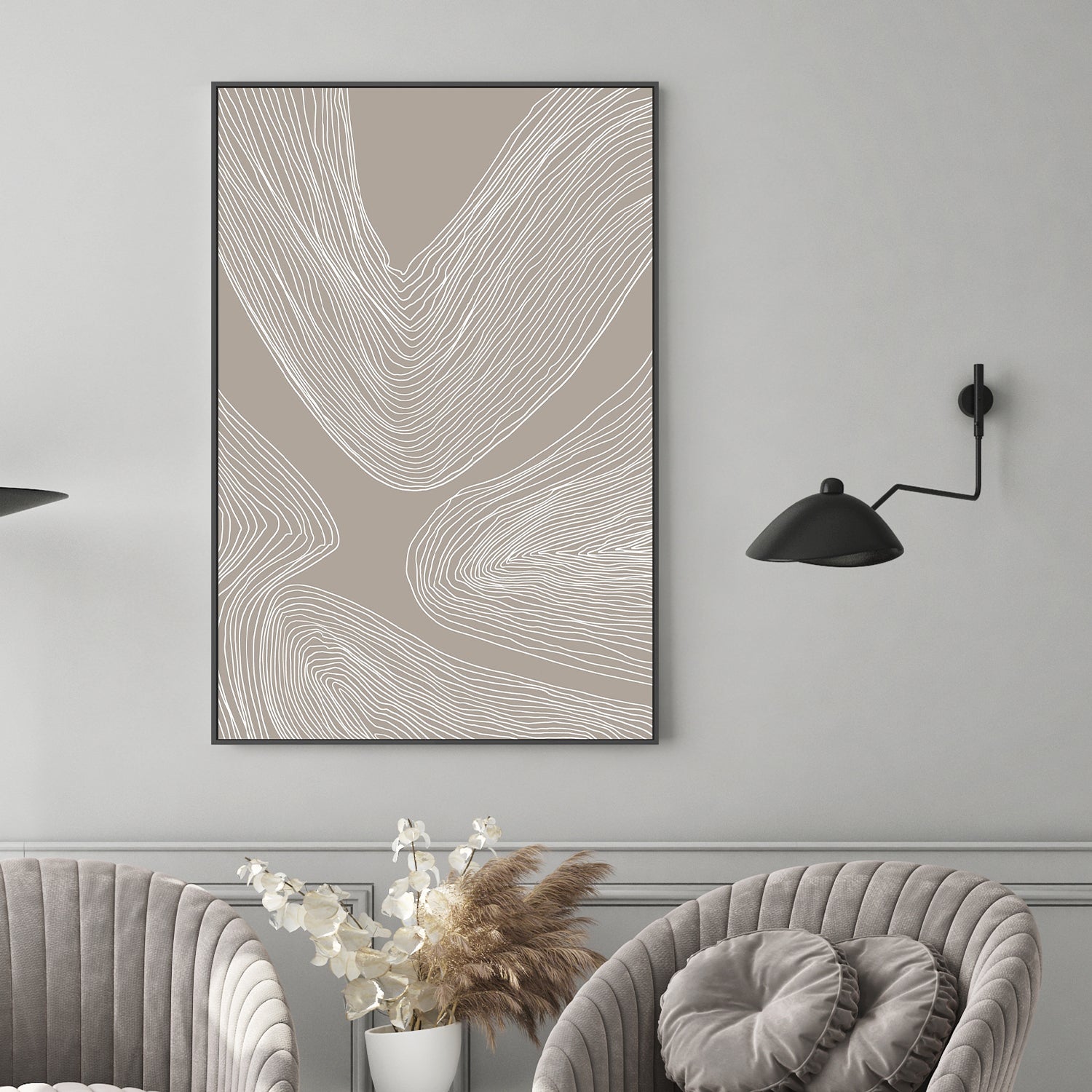 wall-art-print-canvas-poster-framed-Flowing Contours Line Art-2