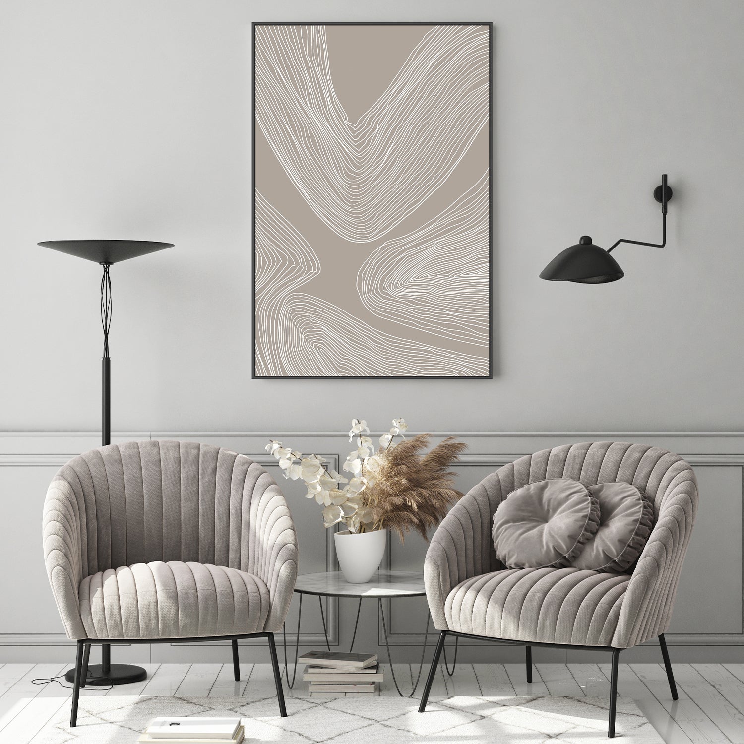 wall-art-print-canvas-poster-framed-Flowing Contours Line Art-7