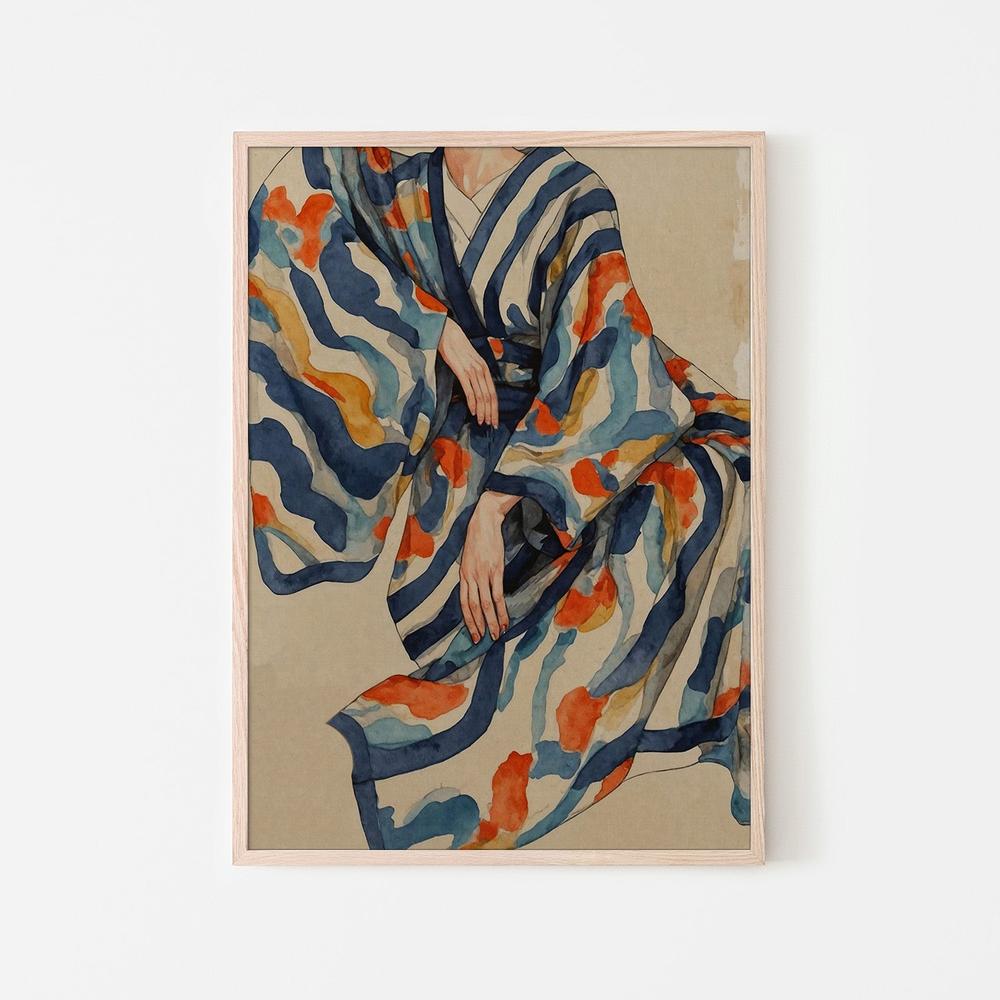 wall-art-print-canvas-poster-framed-Flowing Kimono Patterns-6