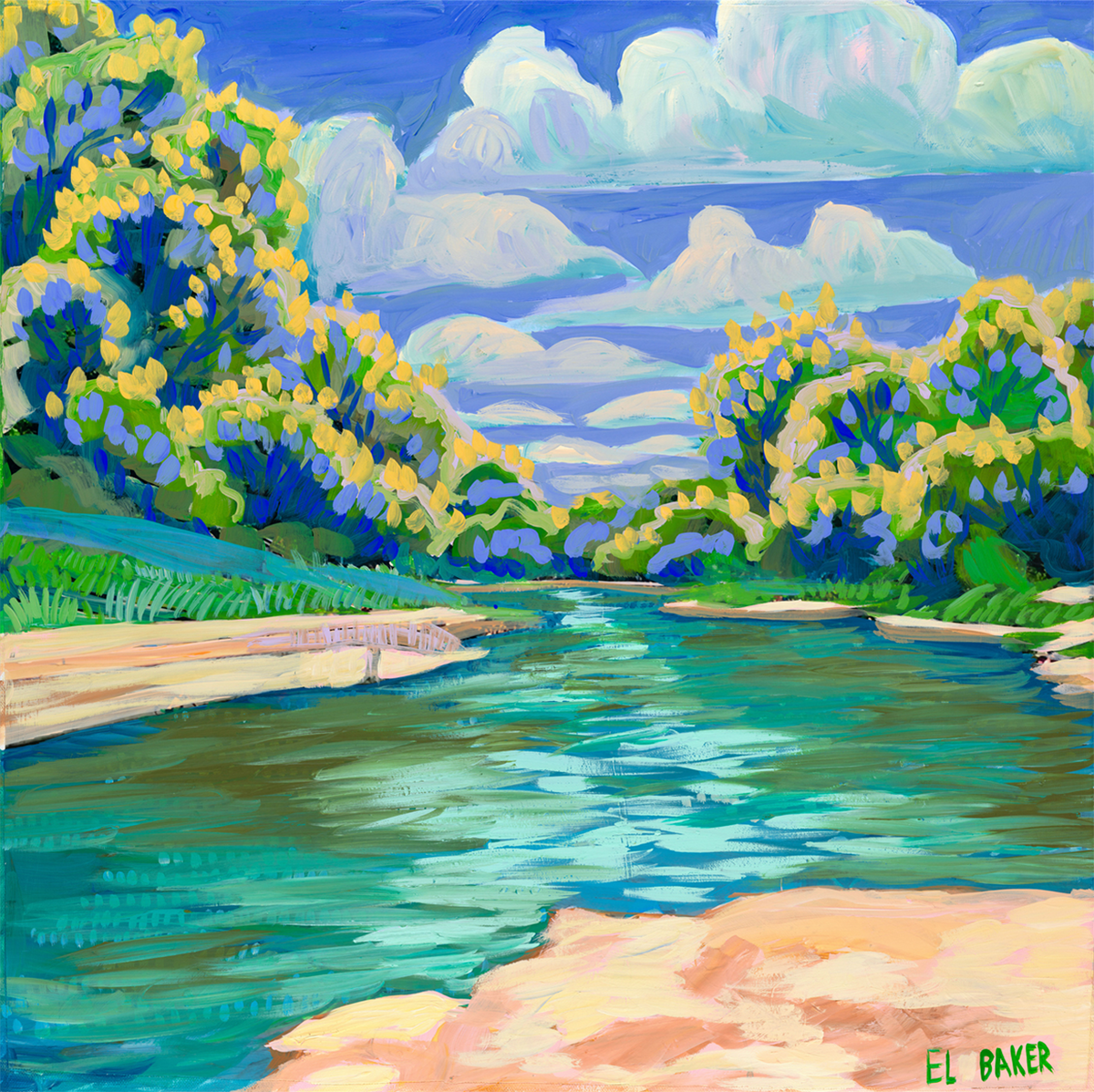 wall-art-print-canvas-poster-framed-Flowing River , By Eleanor Baker-1
