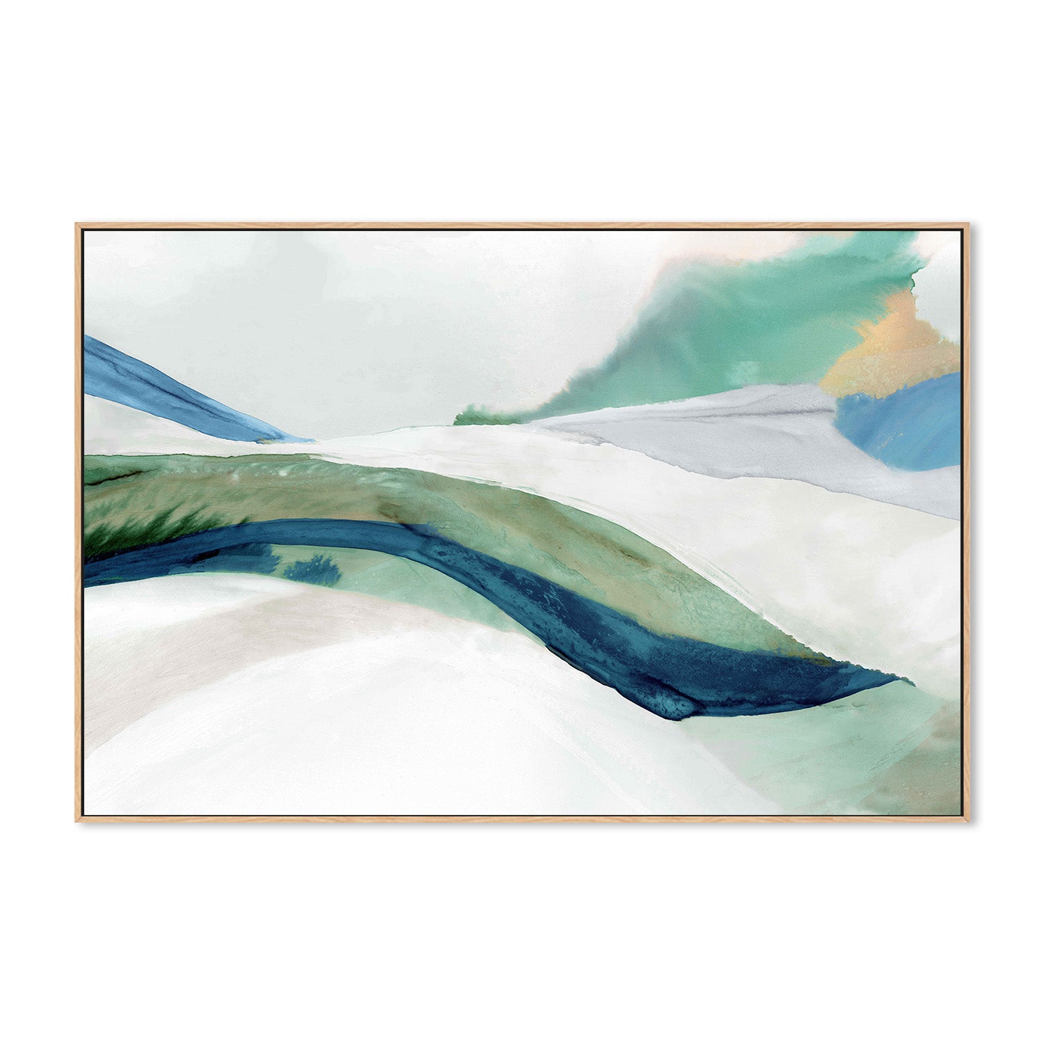 wall-art-print-canvas-poster-framed-Flowing Serenity Over White Hills-4