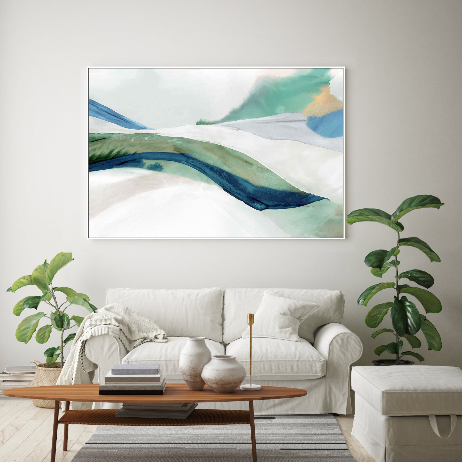 wall-art-print-canvas-poster-framed-Flowing Serenity Over White Hills-7