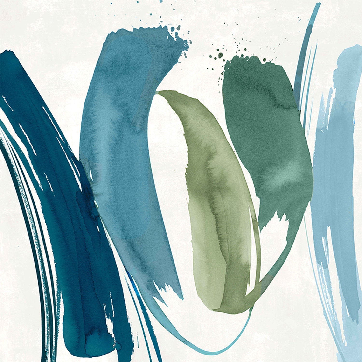 wall-art-print-canvas-poster-framed-Flowing Waves of Serenity, Style B-1