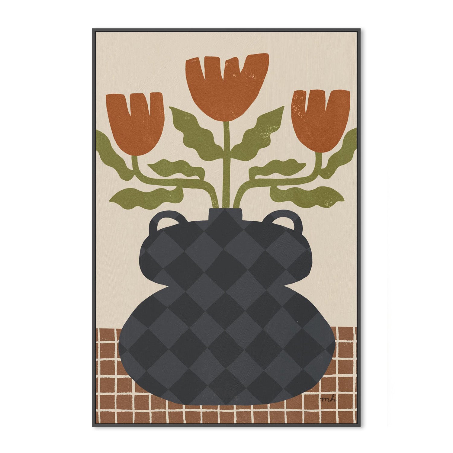 wall-art-print-canvas-poster-framed-Folk Floral, Style A-3