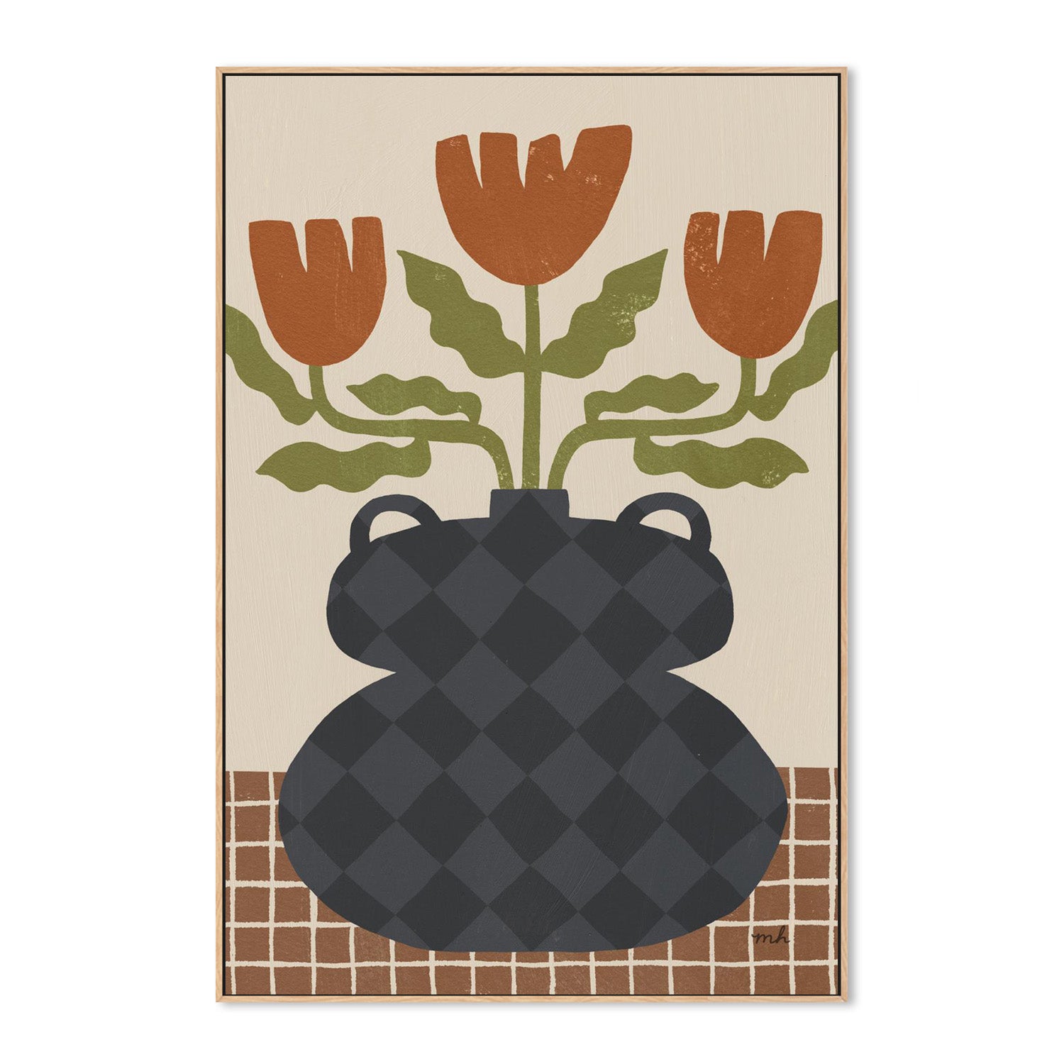 wall-art-print-canvas-poster-framed-Folk Floral, Style A-4