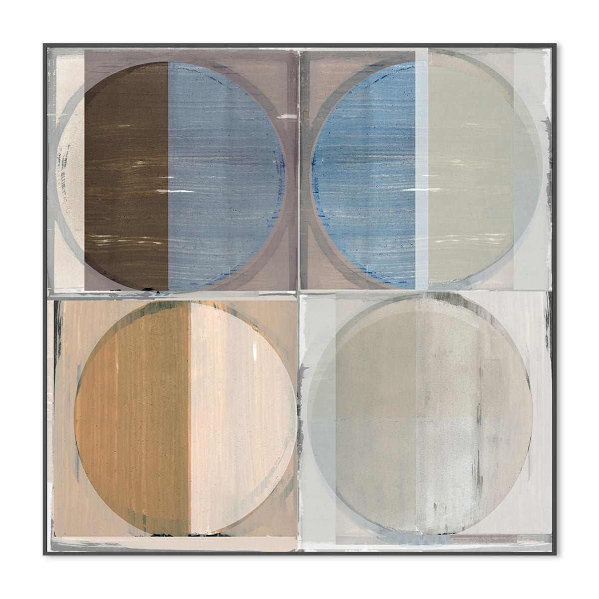 wall-art-print-canvas-poster-framed-Four Circles and Squares Art Print, Style B-3