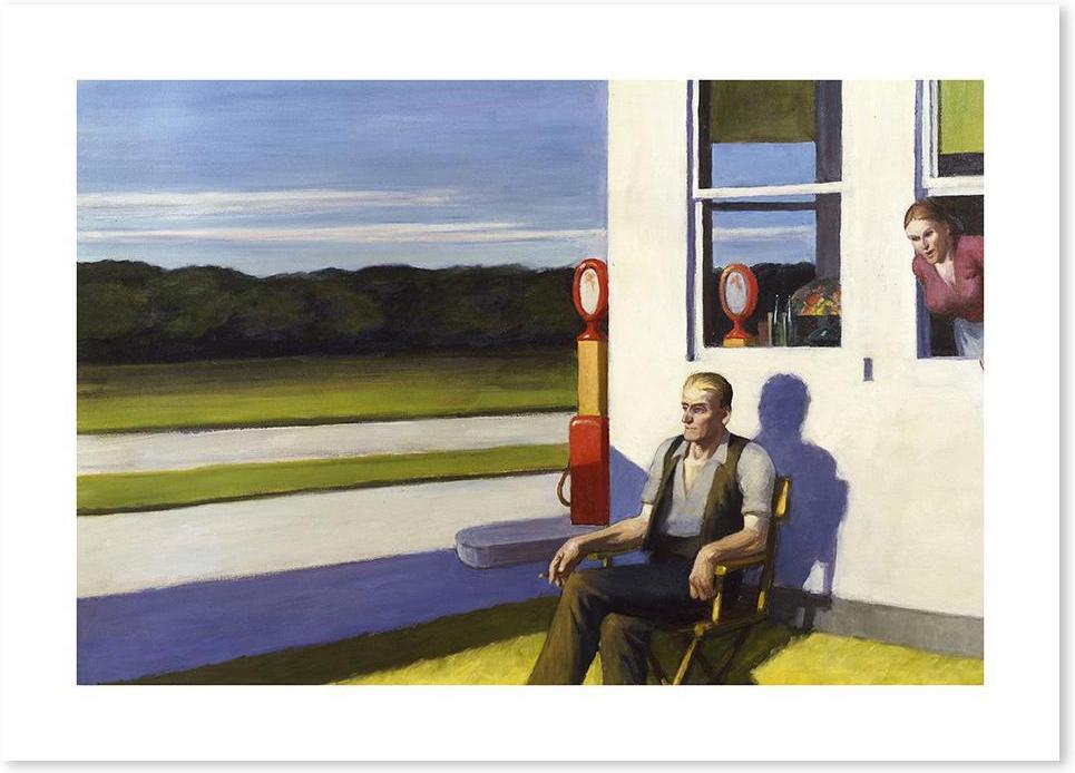 wall-art-print-canvas-poster-framed-Four Lane Road, By Edward Hopper-by-Gioia Wall Art-Gioia Wall Art