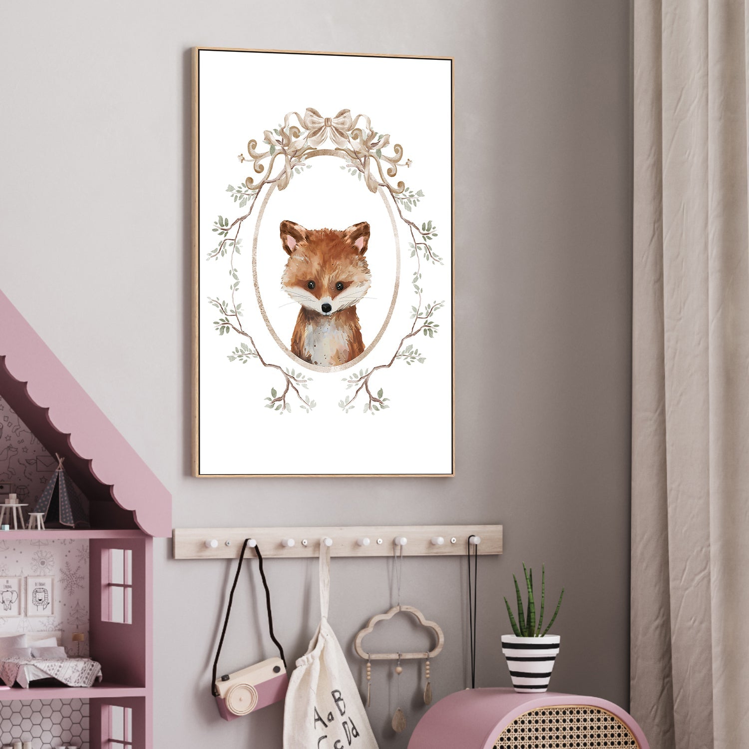 wall-art-print-canvas-poster-framed-Fox , By At Viv Home Prints-2