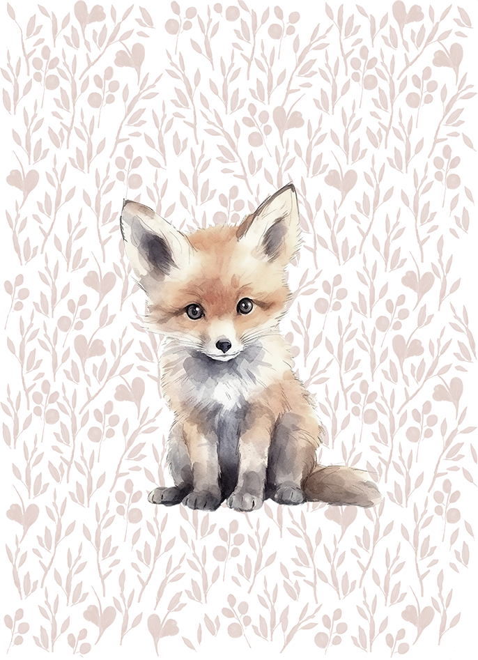 wall-art-print-canvas-poster-framed-Fox Pattern , By At Viv Home Prints-1