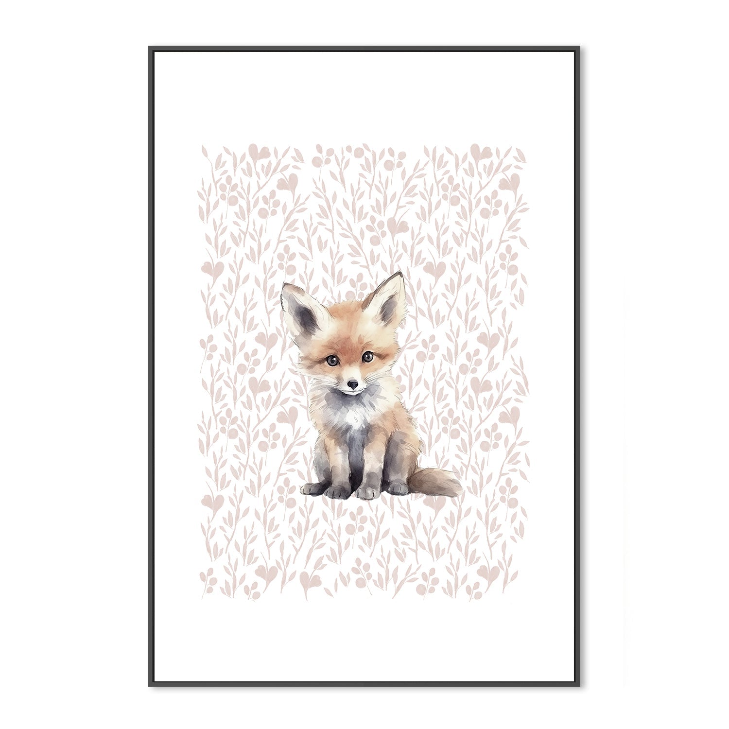wall-art-print-canvas-poster-framed-Fox Pattern , By At Viv Home Prints-3