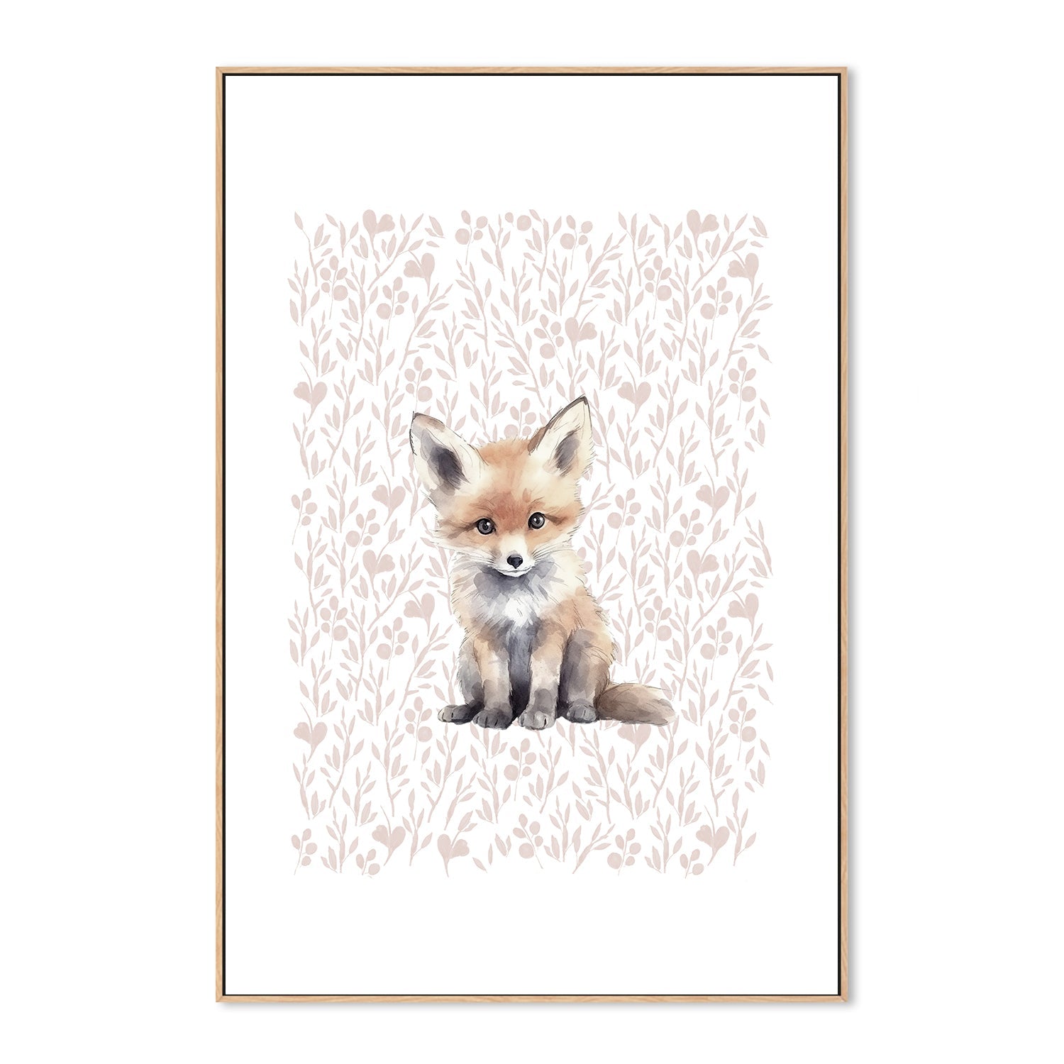 wall-art-print-canvas-poster-framed-Fox Pattern , By At Viv Home Prints-4