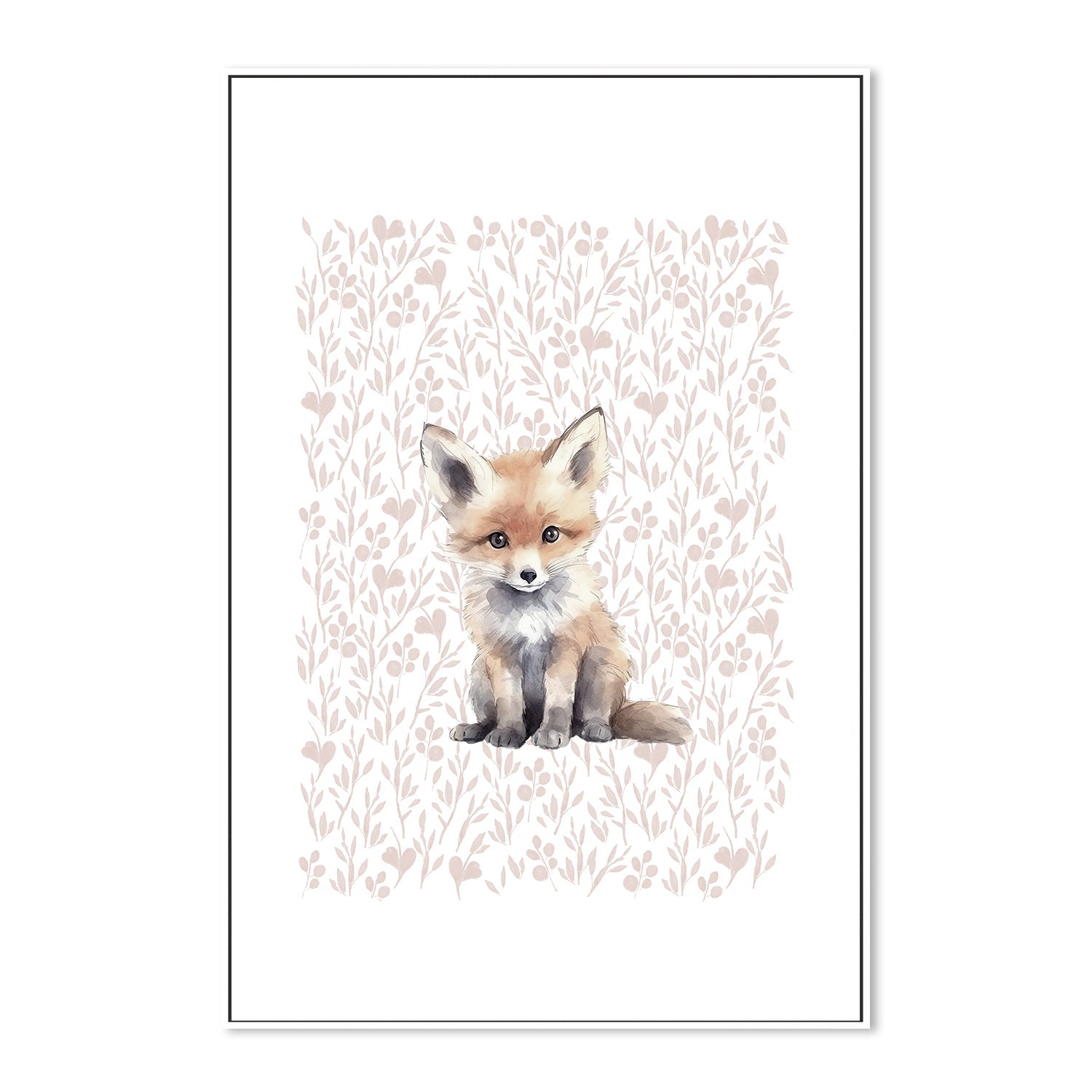 wall-art-print-canvas-poster-framed-Fox Pattern , By At Viv Home Prints-5