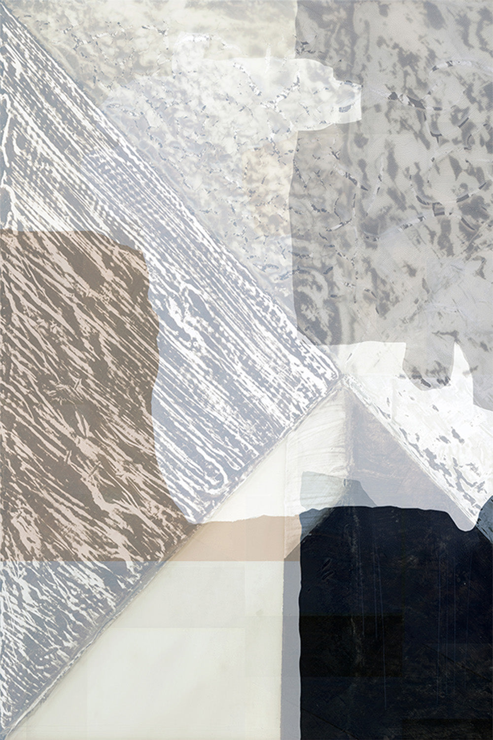 wall-art-print-canvas-poster-framed-Fragmented Form in White, Style A-1