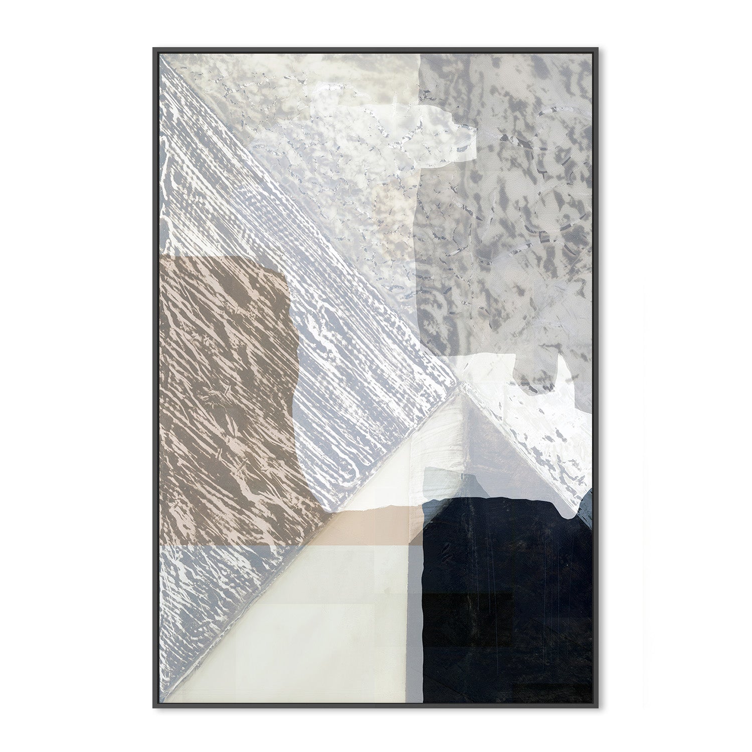 wall-art-print-canvas-poster-framed-Fragmented Form in White, Style A-3