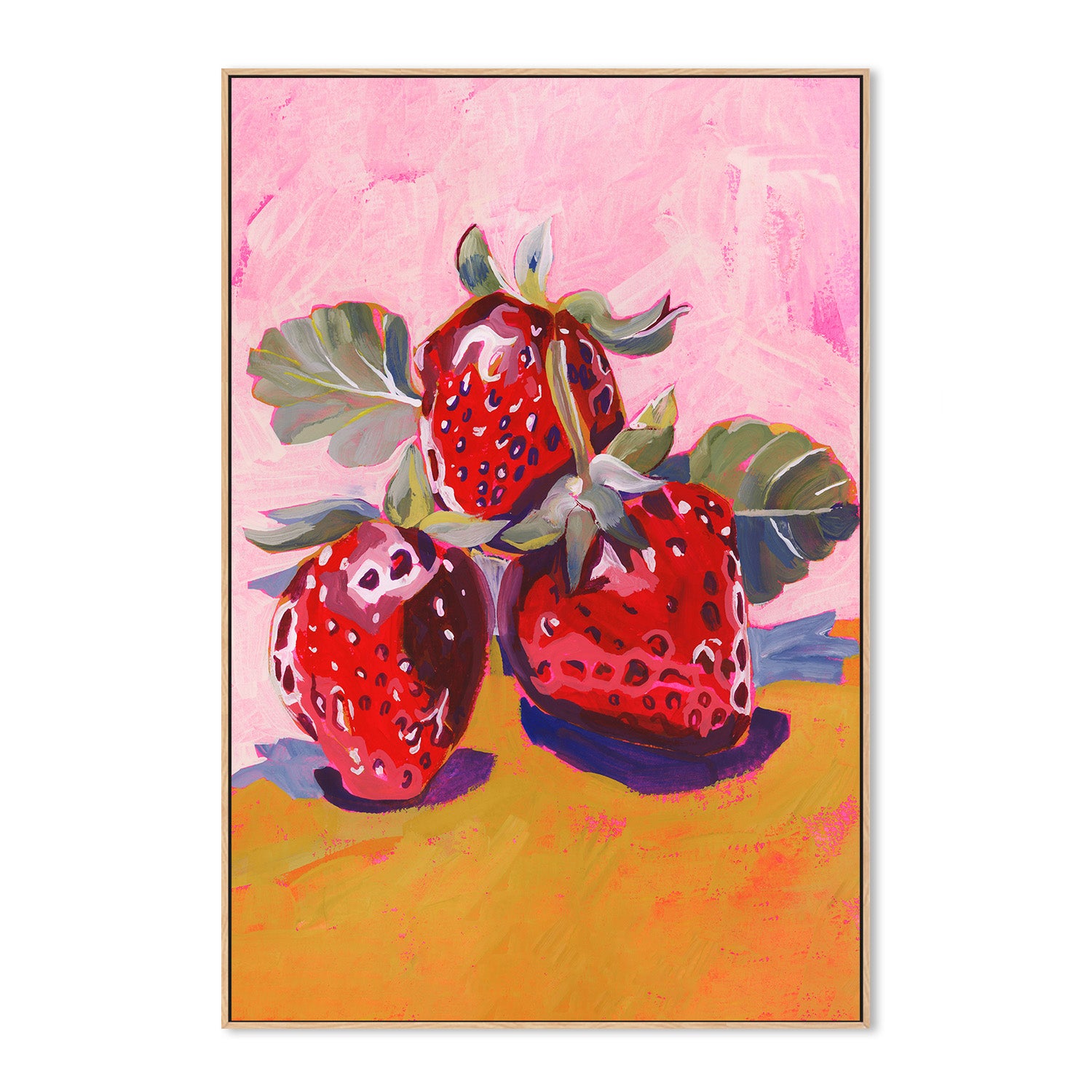 wall-art-print-canvas-poster-framed-Fresh Paintainly Strawberries-4