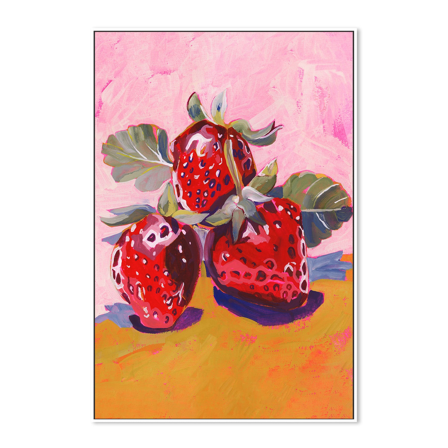 wall-art-print-canvas-poster-framed-Fresh Paintainly Strawberries-5