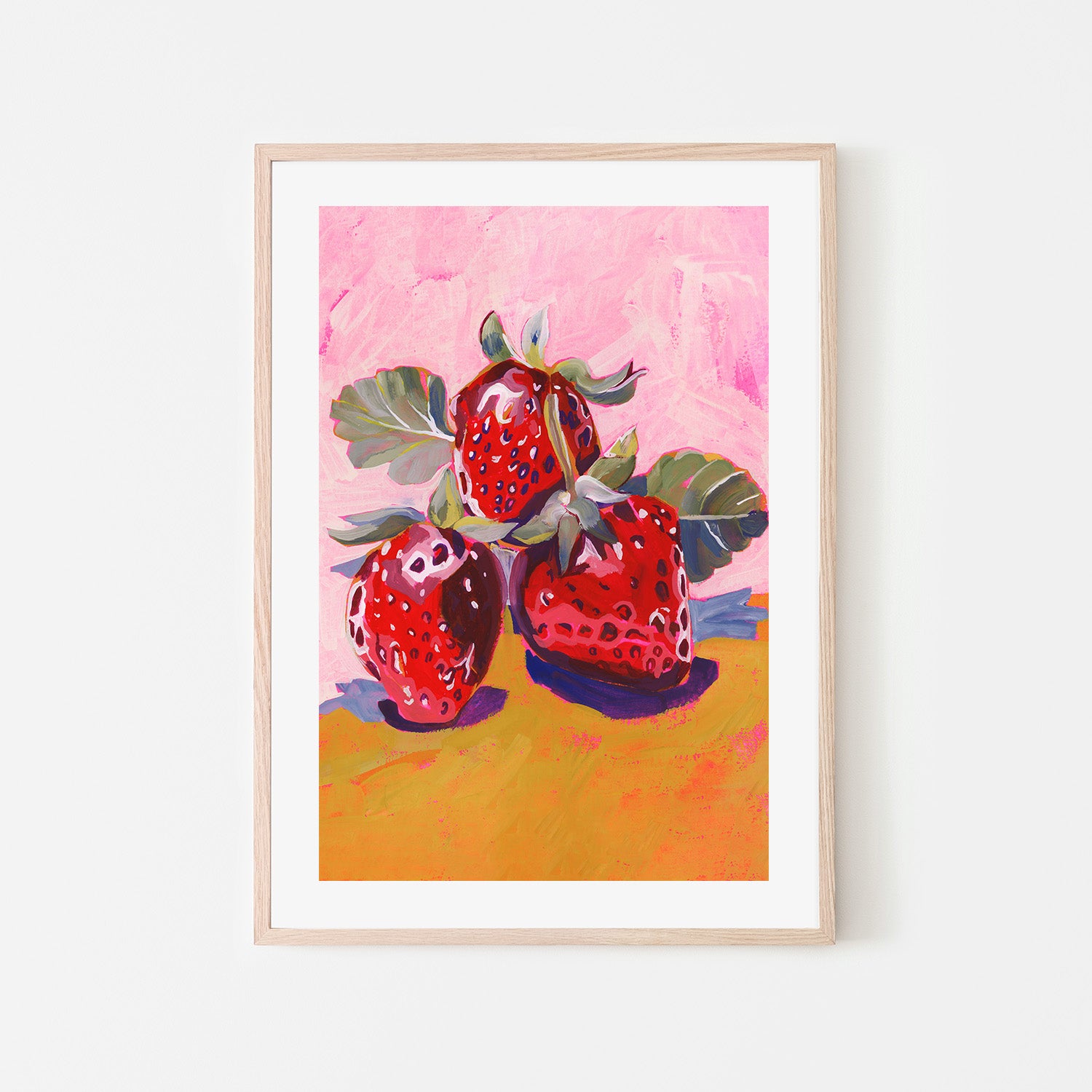 wall-art-print-canvas-poster-framed-Fresh Paintainly Strawberries-6