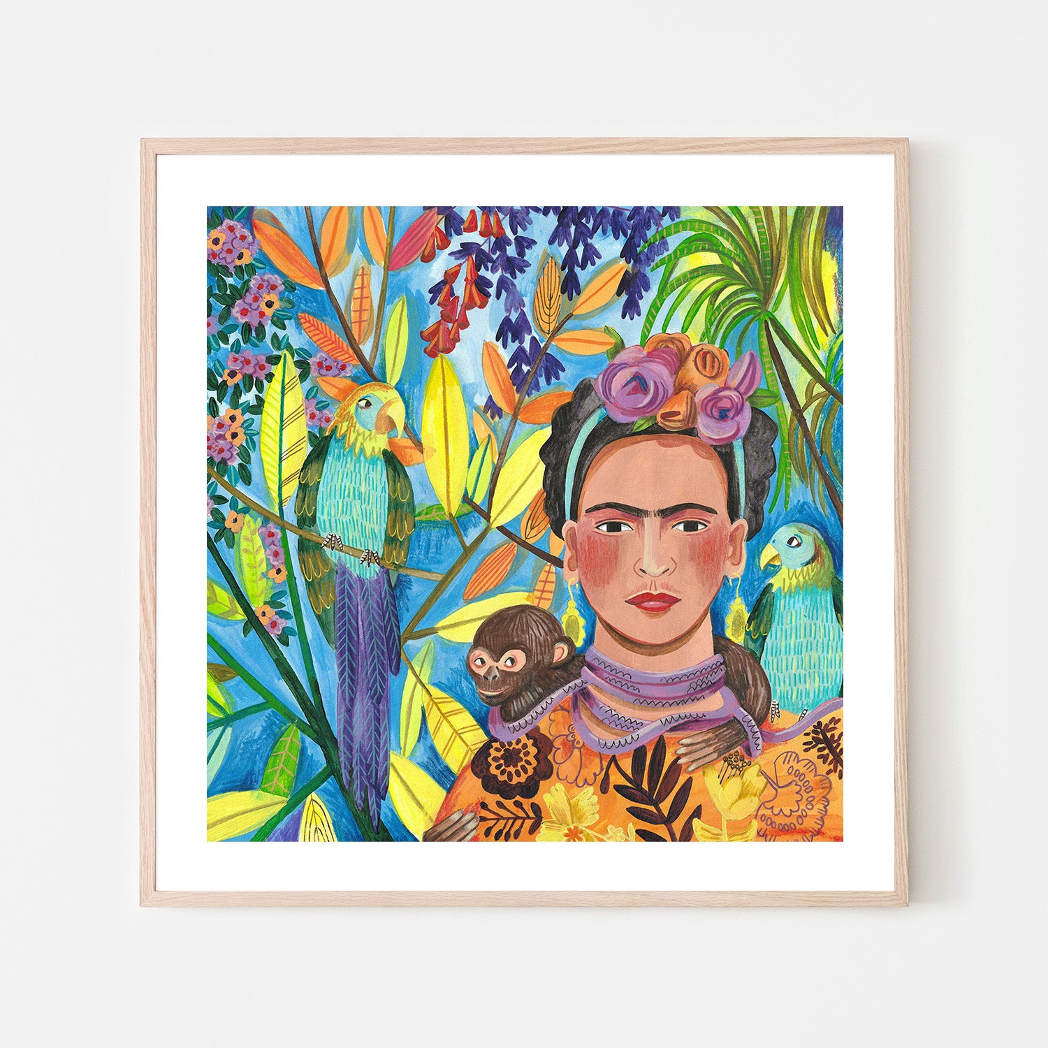 wall-art-print-canvas-poster-framed-Frida and her parrots-6