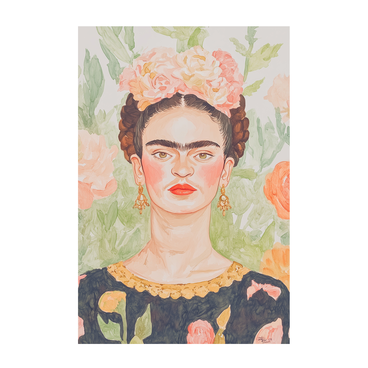 wall-art-print-canvas-poster-framed-Frida Painting , By Melloi Art-1