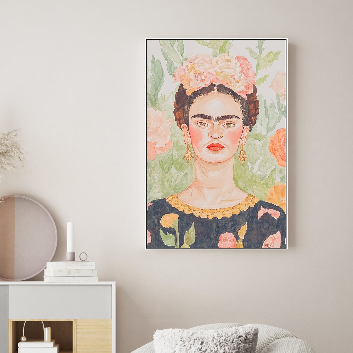 wall-art-print-canvas-poster-framed-Frida Painting , By Melloi Art-2