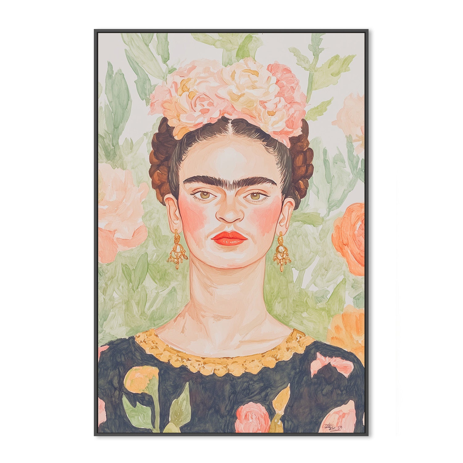 wall-art-print-canvas-poster-framed-Frida Painting , By Melloi Art-3