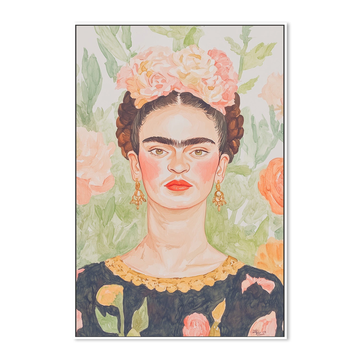 wall-art-print-canvas-poster-framed-Frida Painting , By Melloi Art-5