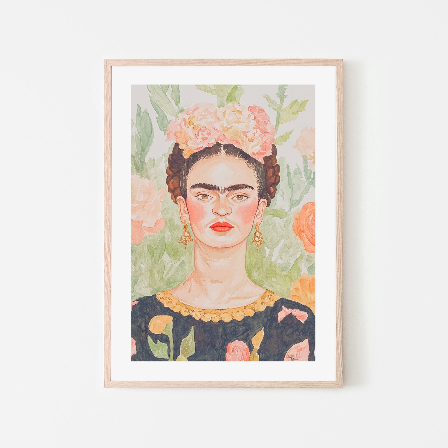wall-art-print-canvas-poster-framed-Frida Painting , By Melloi Art-6