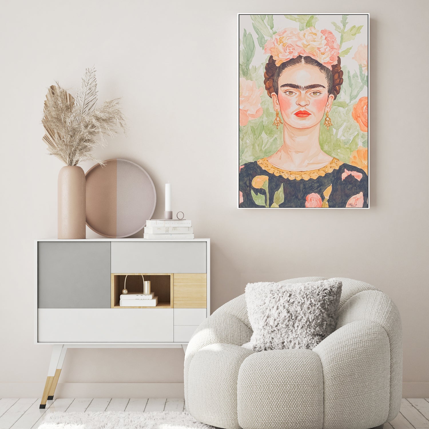 wall-art-print-canvas-poster-framed-Frida Painting , By Melloi Art-7