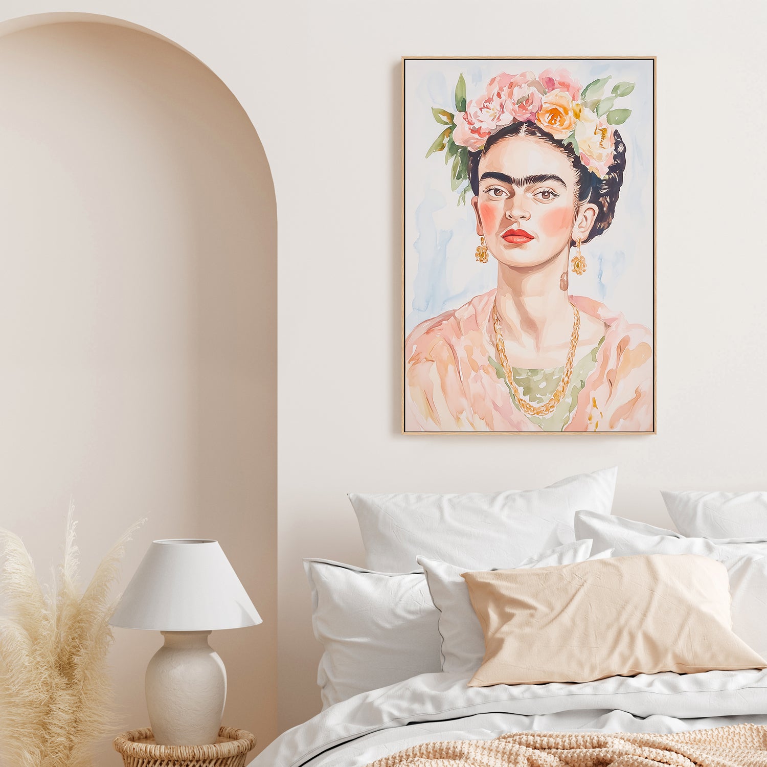 wall-art-print-canvas-poster-framed-Frida Portrait Watercolor , By Melloi Art-7