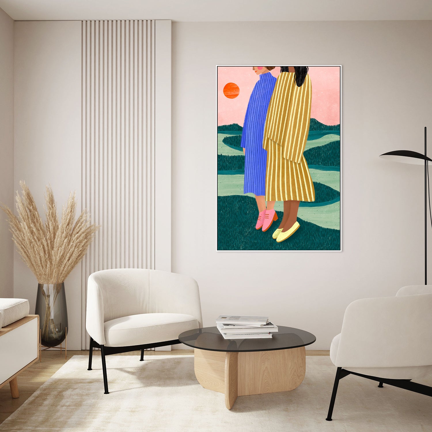 wall-art-print-canvas-poster-framed-Friends With Striped Dresses-7