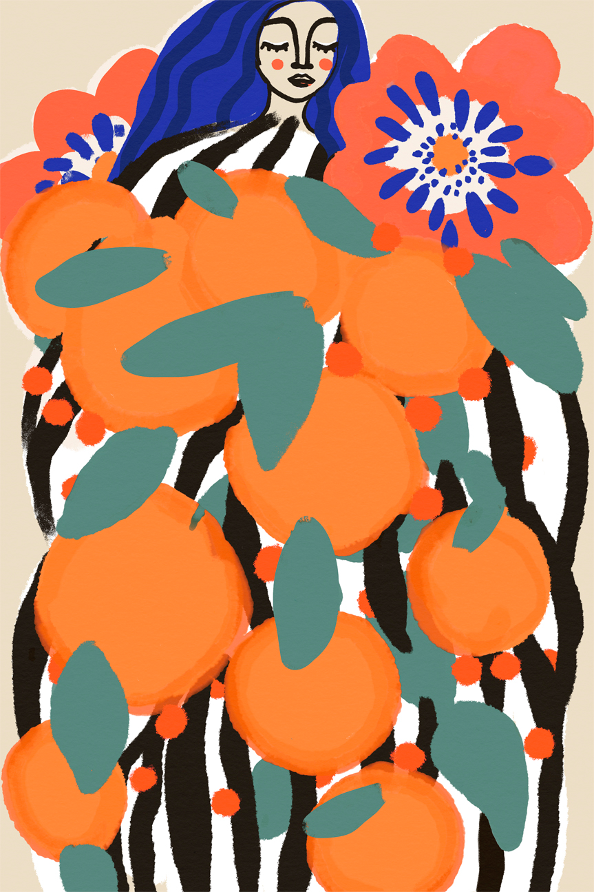 wall-art-print-canvas-poster-framed-Fruit Princess-1