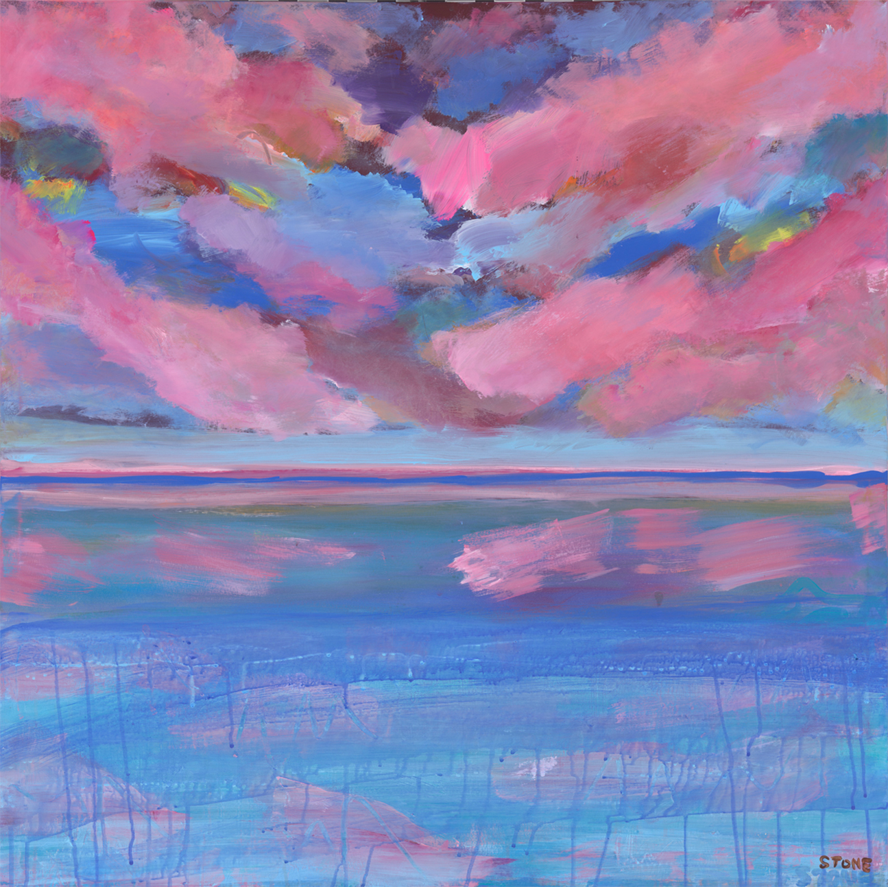 wall-art-print-canvas-poster-framed-Fuschsia Horizon , By Belinda Stone-1