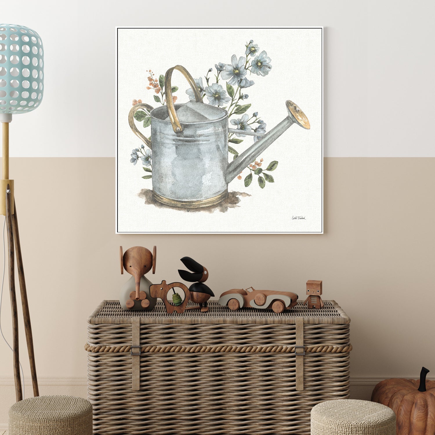 wall-art-print-canvas-poster-framed-Garden Patch Blue, Style A , By Leslie Trimbach-2