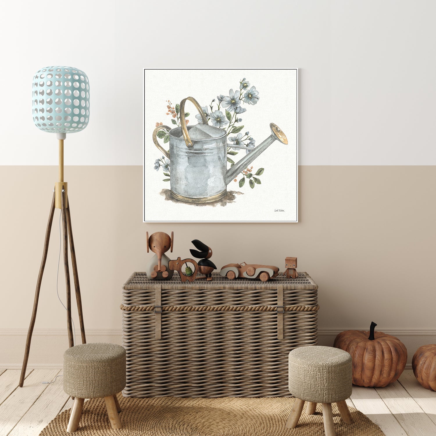 wall-art-print-canvas-poster-framed-Garden Patch Blue, Style A , By Leslie Trimbach-7