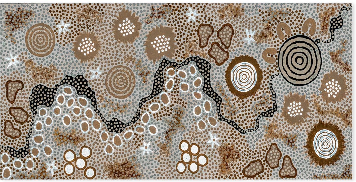 wall-art-print-canvas-poster-framed-Gathering Body Paint, Dark Brown Version , By Danny Tjampitjinpa Possum-GIOIA-WALL-ART