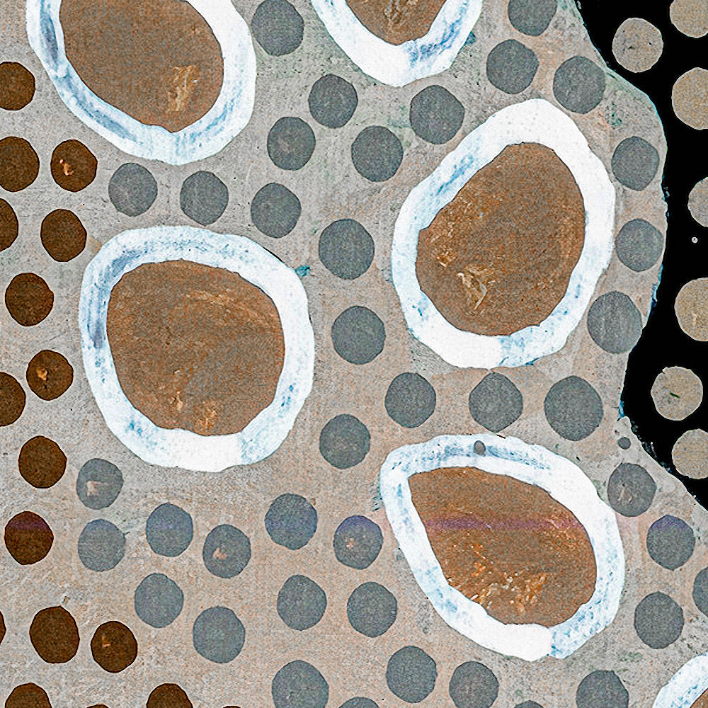 Gathering Body Paint Dark Brown Version By Danny Tjampitjinpa Possum Aboriginal Painting Print