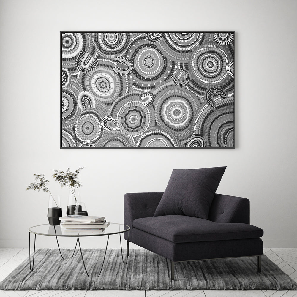 wall-art-print-canvas-poster-framed-Gathering Bora Rings Among The Monochrome Hills , By Leah Cummins-GIOIA-WALL-ART