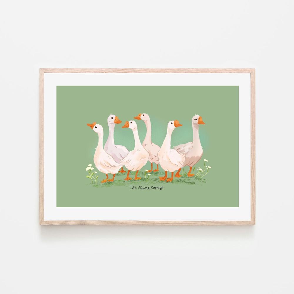 wall-art-print-canvas-poster-framed-Geese , By The Flying Papaya-6